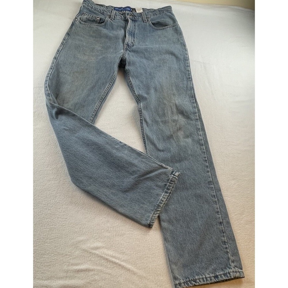Vintage Levi's Silvertab Straight Slim Blue Jeans 33x32 Denim Light Wash.